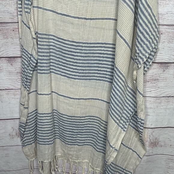 prAna Fringe Cotton Blend Striped Winter Fall Preppy Classic Scarf Shawl - Picture 9 of 10